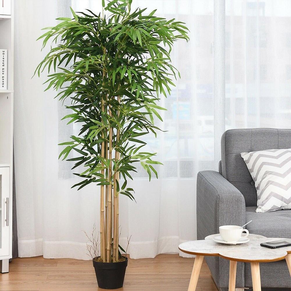 10pcs Artificial Green Bamboo  - Ficus Lyrata Tree ulasan dan harga
