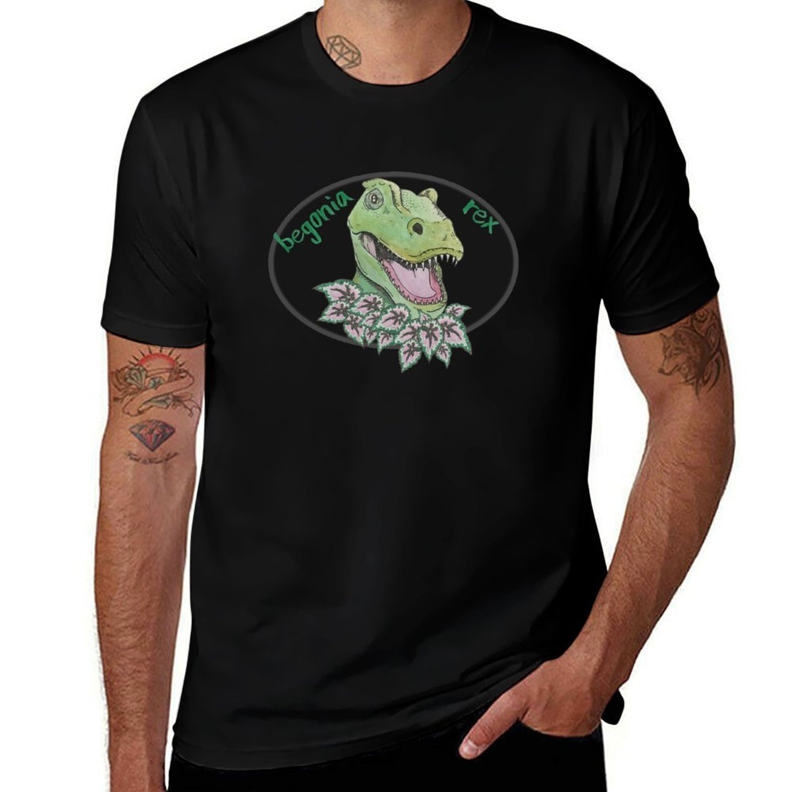 T rex begonia T-Shirt Casual E - Begonia Rex ulasan dan harga
